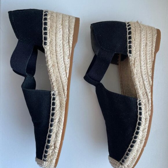 Tory Burch Black Espadrille Wedge Sandals Size 8 - Picture 6 of 6